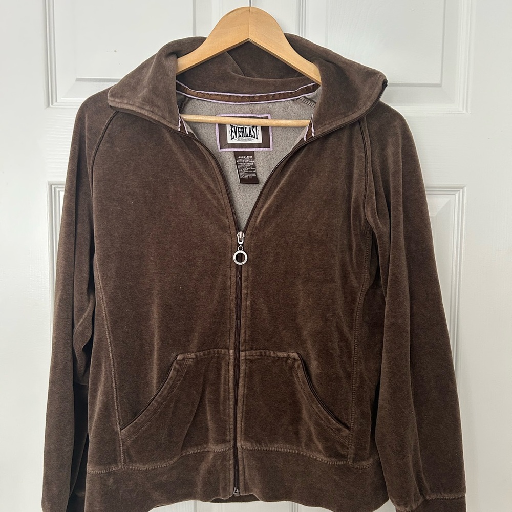 Vintage Everlast Chocolate Heather Zip-Up jacket and joggers